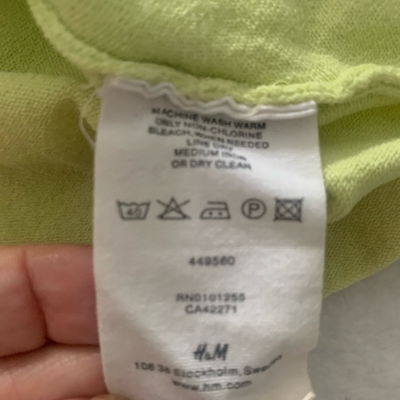 H&M Chartreuse Wrap Blouse L - Picture 9 of 10